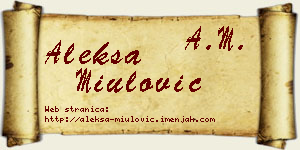 Aleksa Miulović vizit kartica